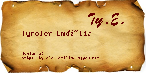 Tyroler Emília névjegykártya
